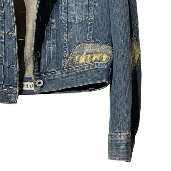 RALPH LAUREN | Polo Jeans Co Distressed Libby Patched Jean Jacket - Sz Large - Picture 4 of 13
